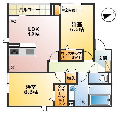 アンダンテ(2LDK/2階)の間取り写真