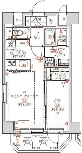 アルテシモ リーノ アルテシモリーノ(1LDK/4階)の間取り写真