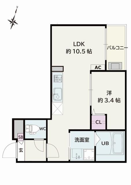 JACK KAMISHIGEHARAII(1LDK/2階)の間取り写真