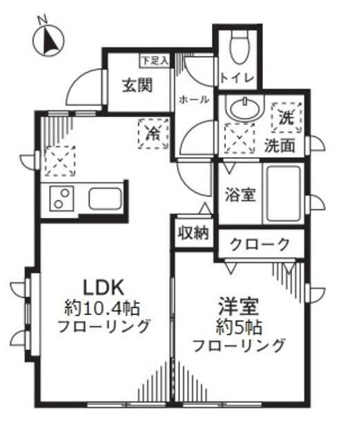 コート北沢(1LDK/1階)の間取り写真