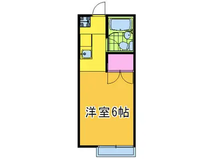 あけぼの荘(1K/2階)の間取り写真