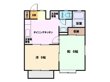 ネピア湘南(2DK/2階)の間取り写真