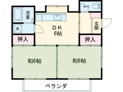 細野アパート(2DK/2階)の間取り写真