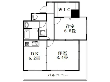 グランドパイン ドゥ(2DK/2階)の間取り写真