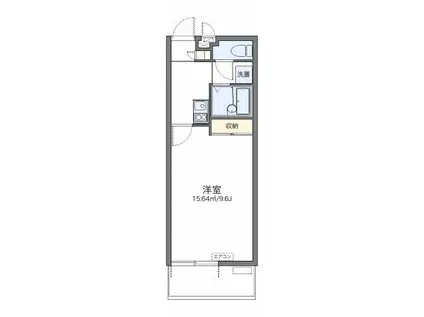 すずらん(1K/1階)の間取り写真