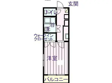 エトアール貝ヶ森(1K/2階)の間取り写真