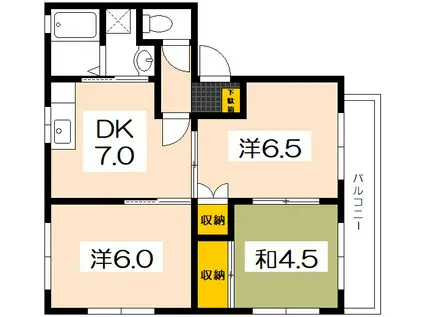 カーサ・デ・アキ(3DK/1階)の間取り写真