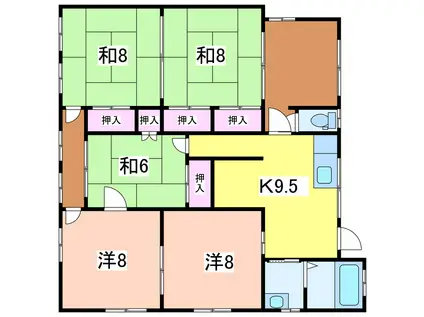 関屋駅寿ハイツ(5DK/1階)の間取り写真