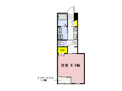 サントル五月町(1K/1階)の間取り写真