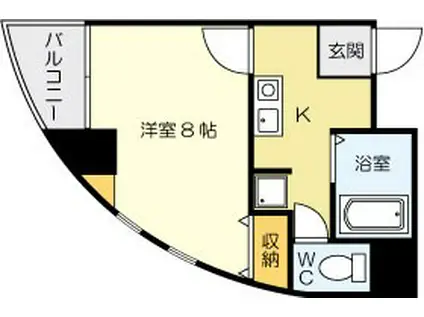 パークシャトー(1K/6階)の間取り写真