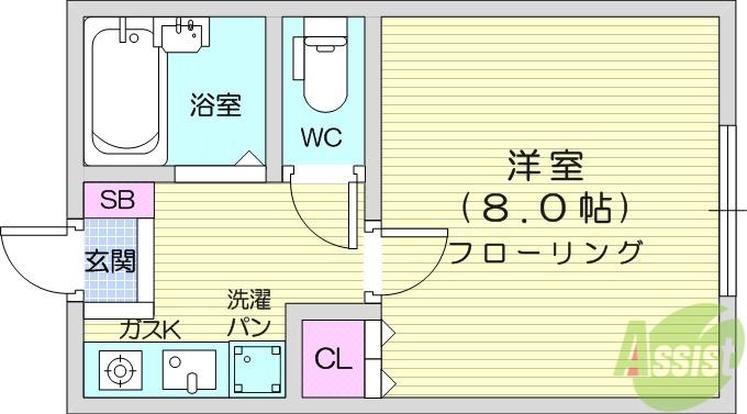 メゾンドMAYU(1K/1階)の間取り写真