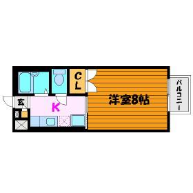 ヴィラ・イースト(1K/2階)の間取り写真