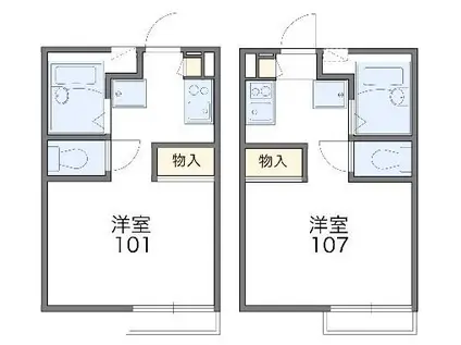 レオパレスYOSHIKO(1K/1階)の間取り写真