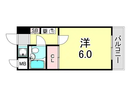 サンパティック須磨(ワンルーム/3階)の間取り写真