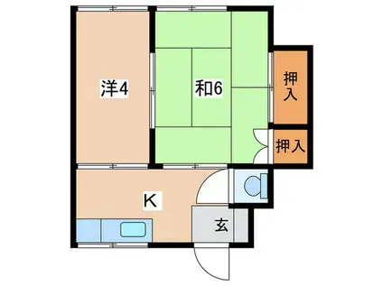 ガーデンハイム(2K/1階)の間取り写真