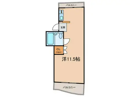 メゾンエーグレット(ワンルーム/3階)の間取り写真