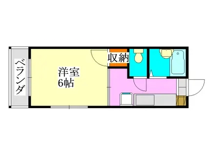 コンフォート津田沼(1K/1階)の間取り写真