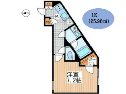 RARE代々木 レアヨヨギ(1K/4階)の間取り写真