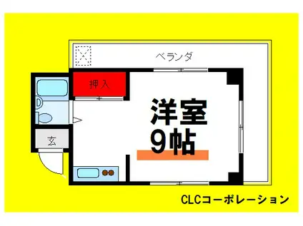 津久井マンション(ワンルーム/3階)の間取り写真