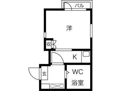 E-STORY小幡(1K/2階)の間取り写真
