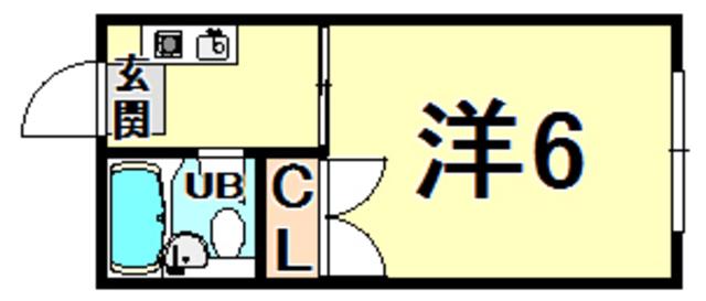 福徳荘(1K/2階)の間取り写真