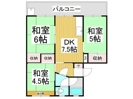 レイアーズ浅間(3DK/3階)の間取り写真