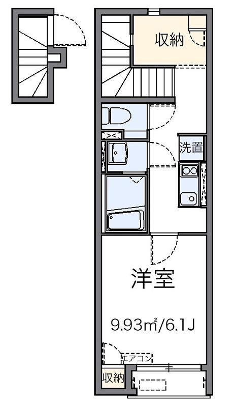 ペイサージュ(1K/2階)の間取り写真