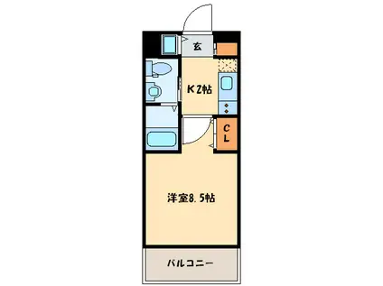 S-FORT福岡県庁前(1K/6階)の間取り写真