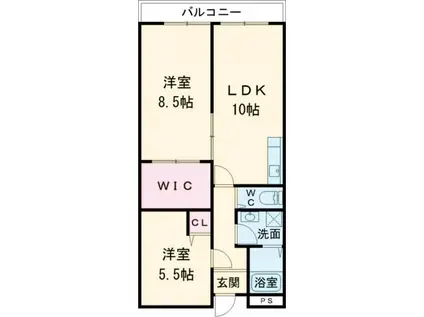 センチュリー宮町(2LDK/3階)の間取り写真