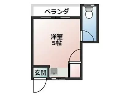 宜恵荘(ワンルーム/2階)の間取り写真