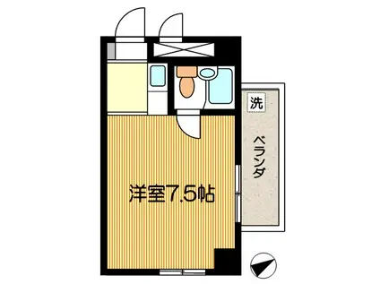 司ハイムII(ワンルーム/2階)の間取り写真