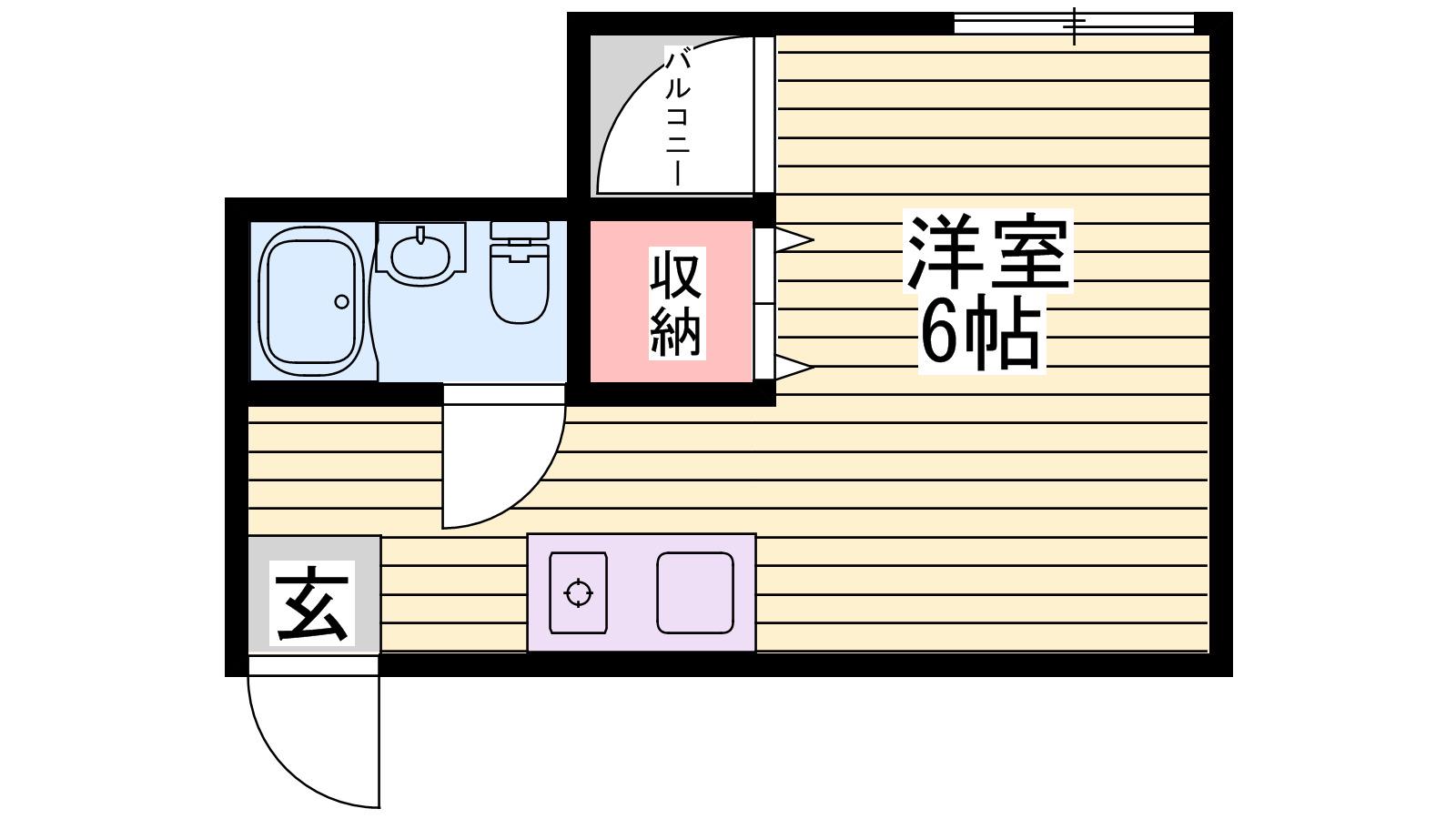 フローラル北平野(ワンルーム/3階)の間取り写真