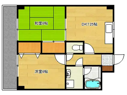 サクセスフォート(2DK/3階)の間取り写真