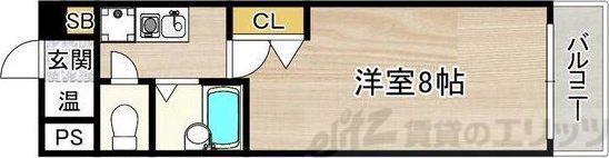 北大阪急行 緑地公園駅 徒歩13分 5階建 築29年(1K/1階)の間取り写真