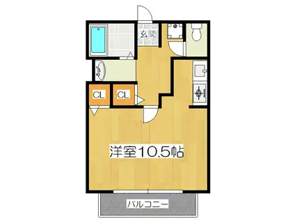 シティパル(ワンルーム/2階)の間取り写真