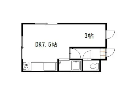 すずらんコーポ(ワンルーム/2階)の間取り写真