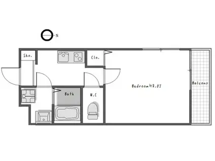 BLUE PALETTE中野新井(1K/3階)の間取り写真