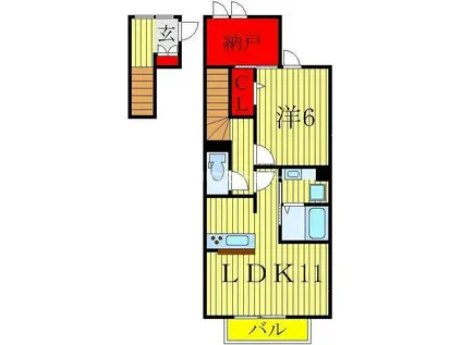 グレイス(1LDK/2階)の間取り写真