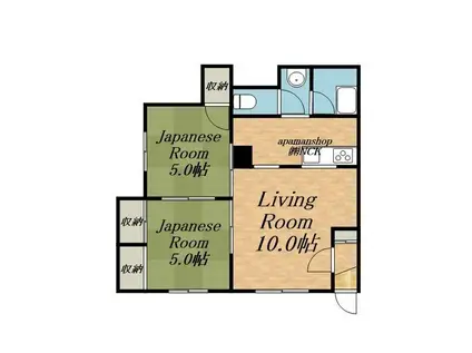 中島公園ハイツ(2LDK/1階)の間取り写真