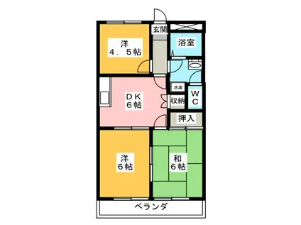 クオリティーメゾン A(3DK/1階)の間取り写真