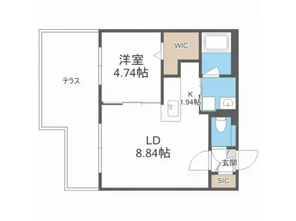 S.FIELD北23 エスフィールド北23(1LDK/1階)の間取り写真
