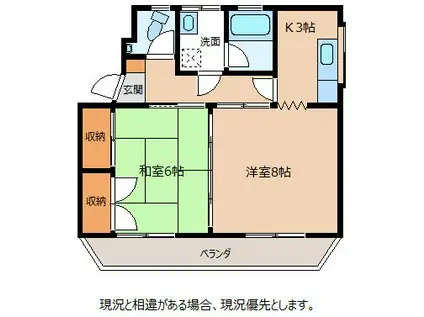 ハイツミヤザワ(2K/2階)の間取り写真