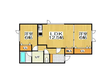 ベルコートI(2LDK/2階)の間取り写真