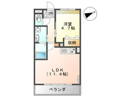 LA VIE EN ROSE HILL(1LDK/4階)の間取り写真