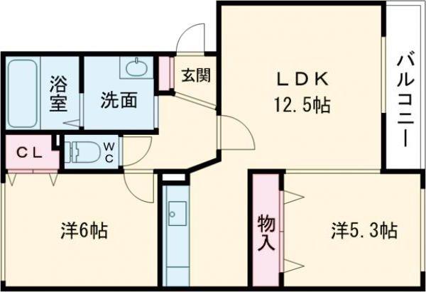 DOM312(2LDK/1階)の間取り写真
