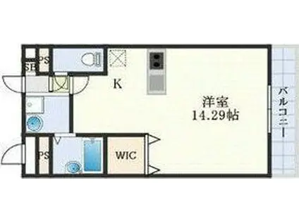 アンプルール フェール 江坂(1K/1階)の間取り写真