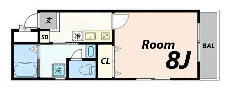 ROCK(1K/5階)の間取り写真