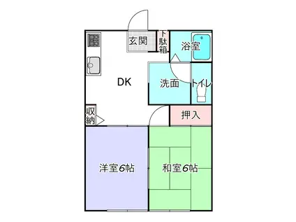 YMエステート・95(2DK/1階)の間取り写真