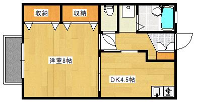 広島高速交通アストラムライン 西原駅(広島) 徒歩18分 2階建 築29年(1DK/1階)の間取り写真
