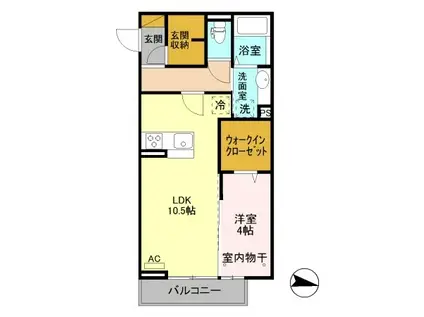 NEXUS D-ROOM石芝(1LDK/3階)の間取り写真